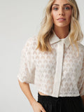 Cropped Jacquard Cotton Blouse