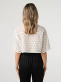 Cropped Jacquard Cotton Blouse