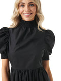 Smocked High Neck Dress